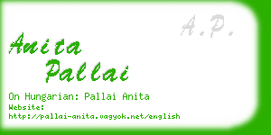 anita pallai business card